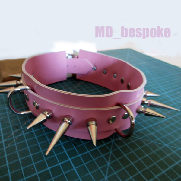 Spikey leather dog collar 600